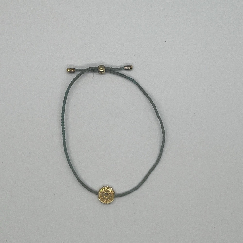Chakra Pendant Bracelet Throat 5th Vishuddha  Braided Jewelry Gold Hardware EUC‎ - Picture 4 of 7